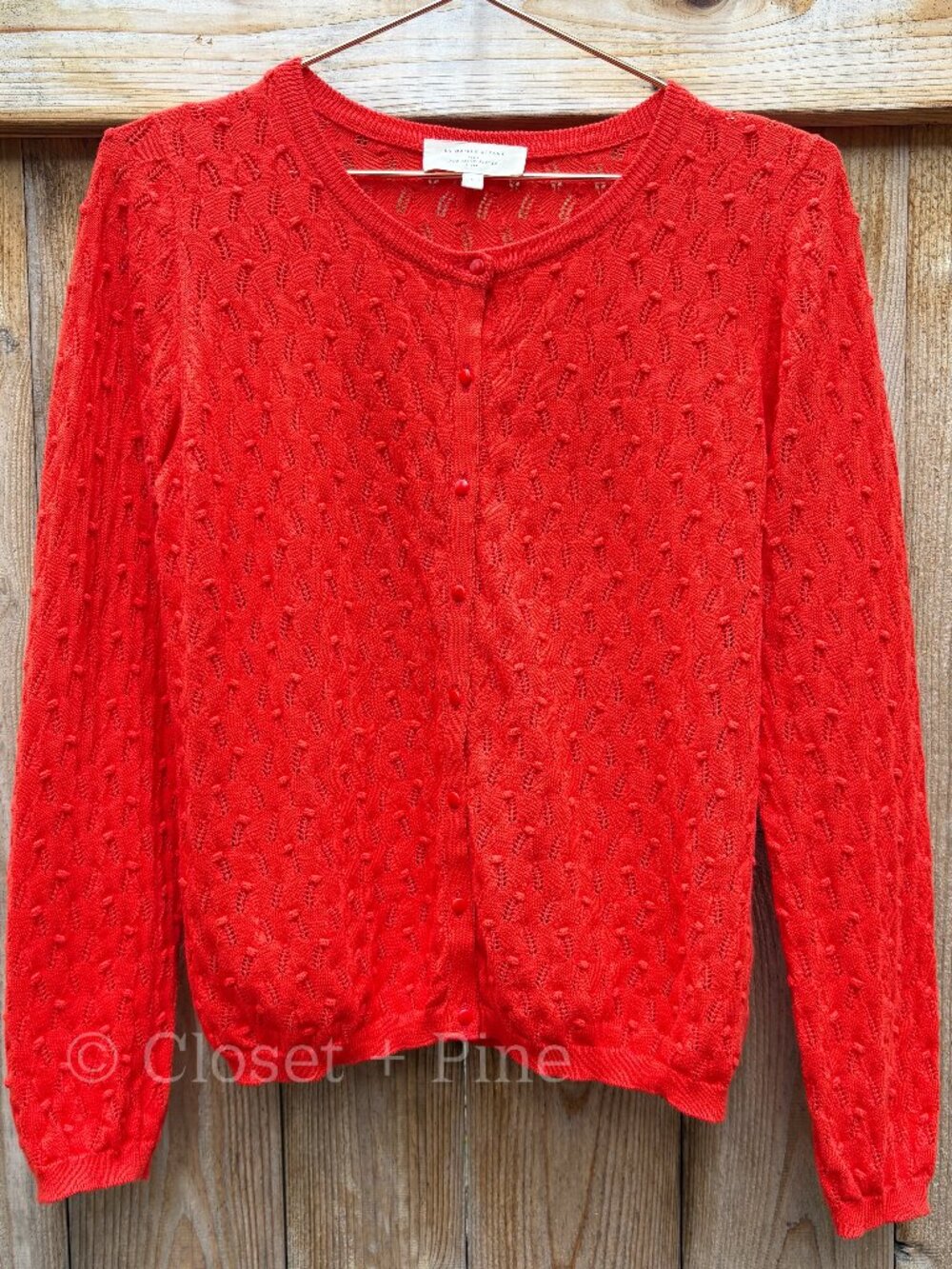 Sezane Philippe Jumper Cardigan Sweater Size Small Coral Red - Picture 3 of 15